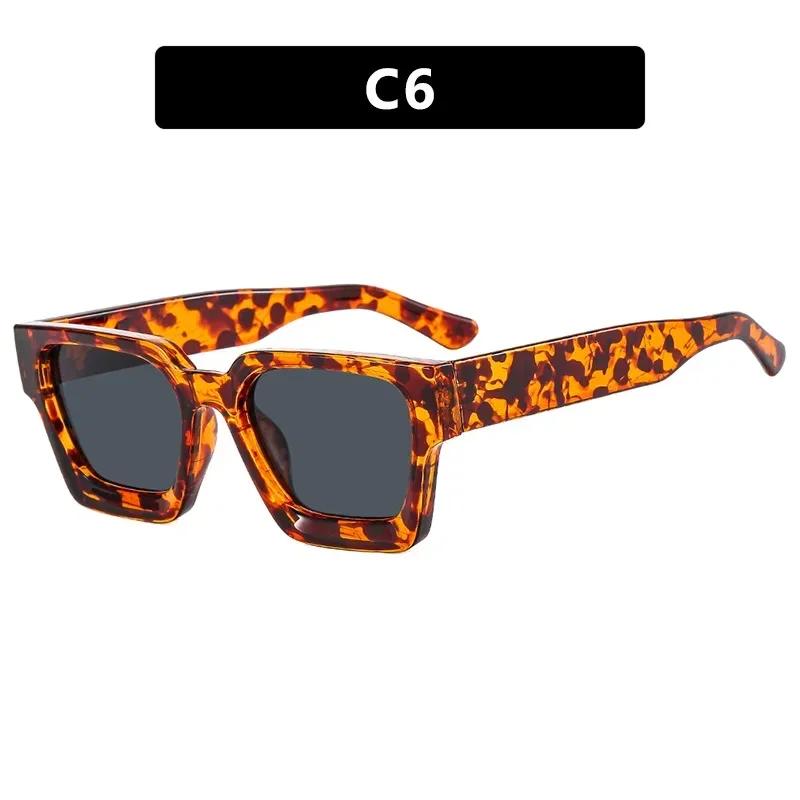 Trendy Square Wide Leg Sunglasses HD Gradient Lenses for Beach Parties Outdoor Travel Fashion Essential