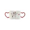 Lot de tasses Love - Home ESPRIT - 2 pièces - Blanc Rouge - Chats - 8x24x9,5 cm - Multicolore