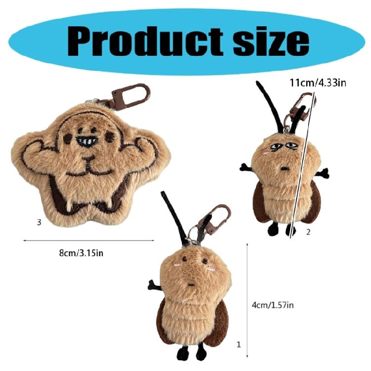 Encantador Juguete de Peluche de Dibujos Animados de Cucaracha para Niños Llavero Cucaracha de Dibujos Animados Encanto Suave Peludo Juguete de Cucaracha Relleno