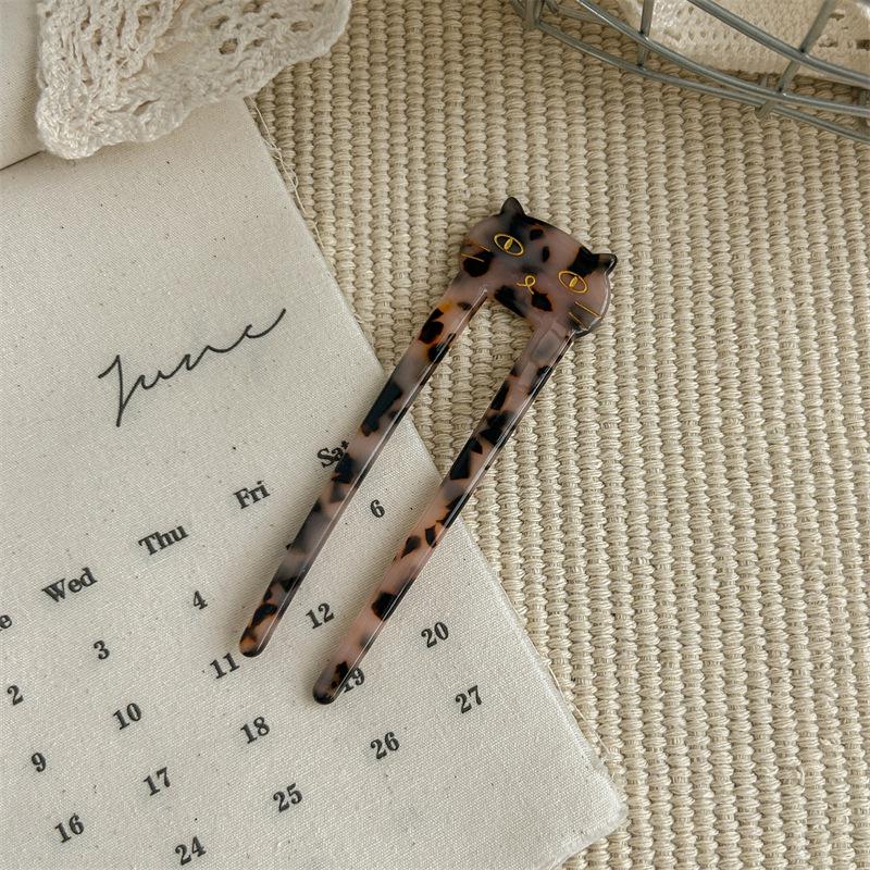 Vintage Französische U-förmige Acetat-Haarnadel für klassische Hochsteckfrisuren