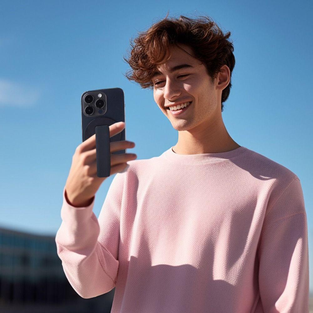 Support de téléphone magnétique pliable Anneau de doigt en silicone Support Sangle de maintien pour doigt de téléphone Pour MagSafe