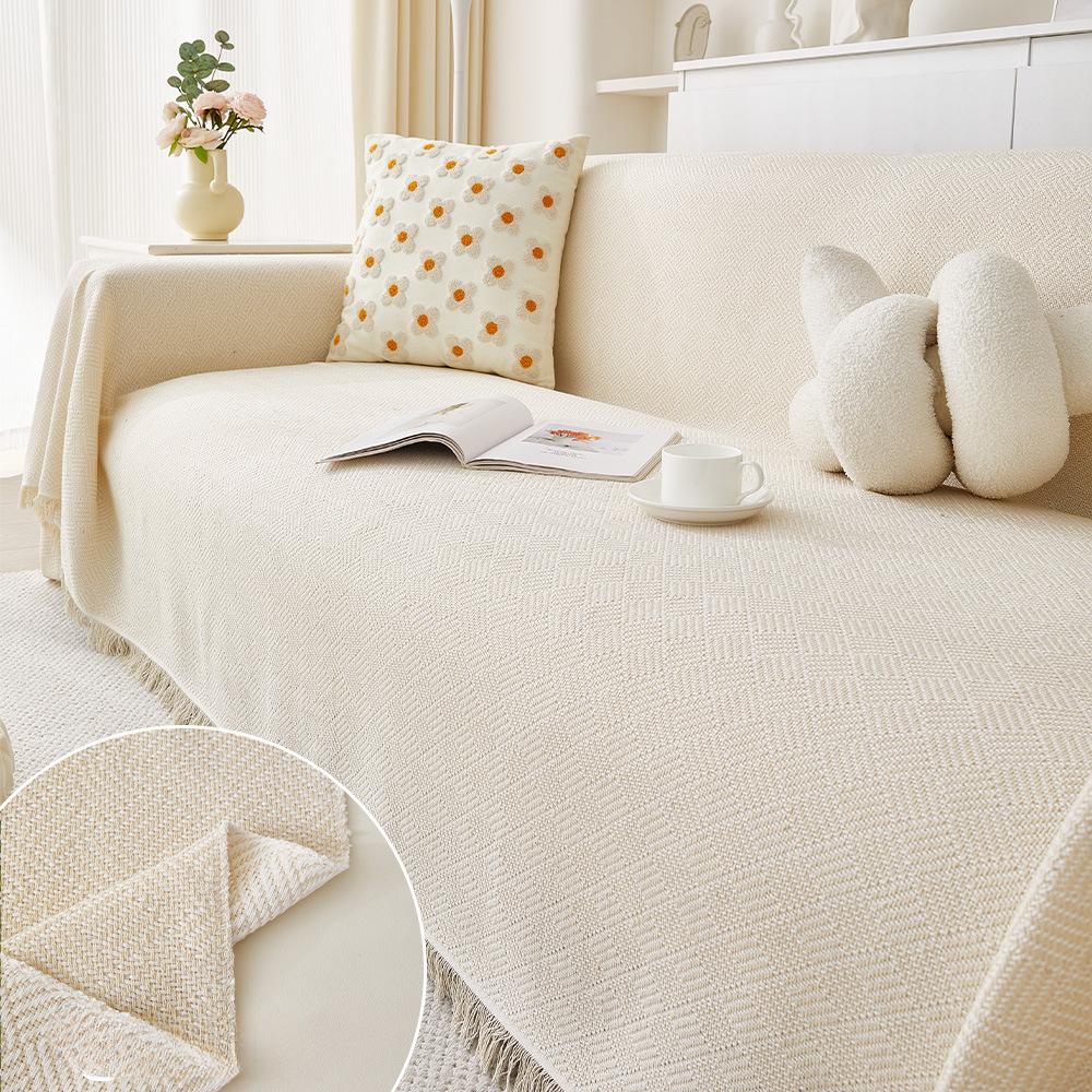 Nordic Ins Wind Sand Hair Towel Full Cover Cloth Cotton Dust Cover Sofa Cover Blanket Four Seasons General Sofa Cushion Cover Cover