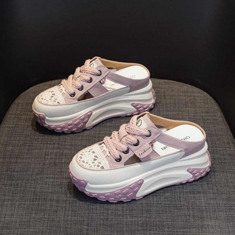 Fashion Womens Sandals 2025 Summer New Thick-Soled Heightening Casual Shoes Fashionable Versatile Bag Head Slippers Women