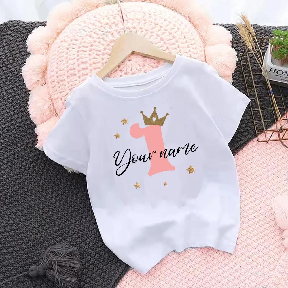 Personalised Kids Birthday Tshirt 19 Years Birthday Keepsake T Shirt Custom Name Children Clothes Tops Girl Party Outfit Gift