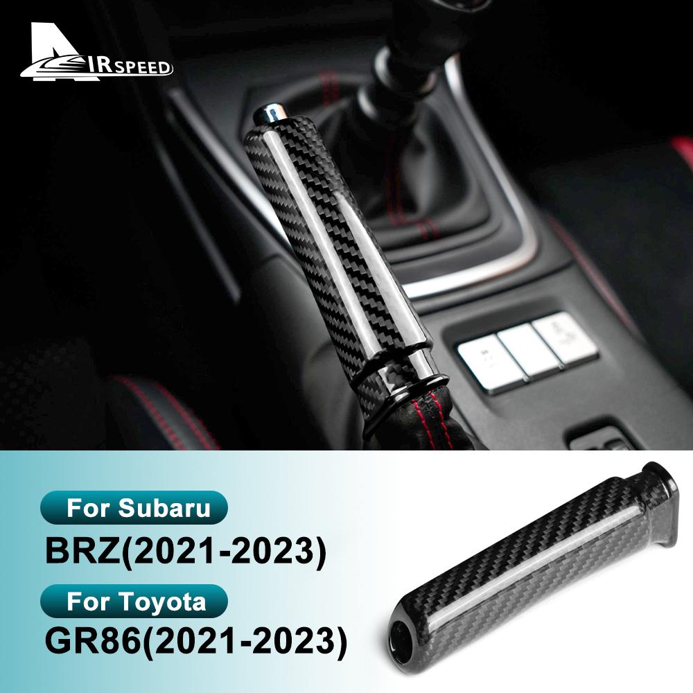 Real Hard Carbon Fiber Cover For Subaru BRZ Toyota GR86 2021 2022 2023 2024 Replace Handbrake Grip Sticker Handle Interior Acces