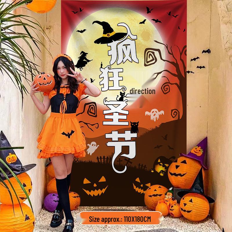 Halloween Outdoor Decor: Pumpkin Lanterns & Hanging Ornaments for Kindergarten & Party Atmosphere
