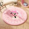 Cartoon Animal Pattern Circular Carpet With Water Wash For Kids Bedroom And Lounge Area