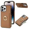 Compatible with iPhone 16 Case, 17 Pro Litchi-patterned Ring Buckle Stand, Card Slot, Wallet, Shockproof Case, 14 Plus