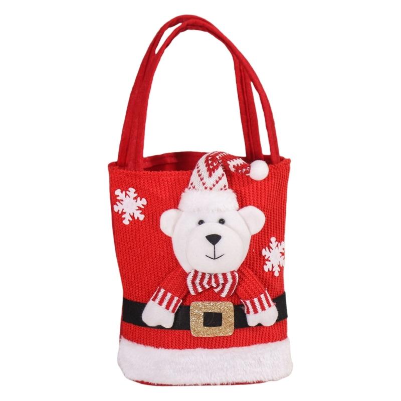 Festive Felt Gift Bag With Santa And Snowman Designs Candy Storage Bags Present For Christmas Packaging