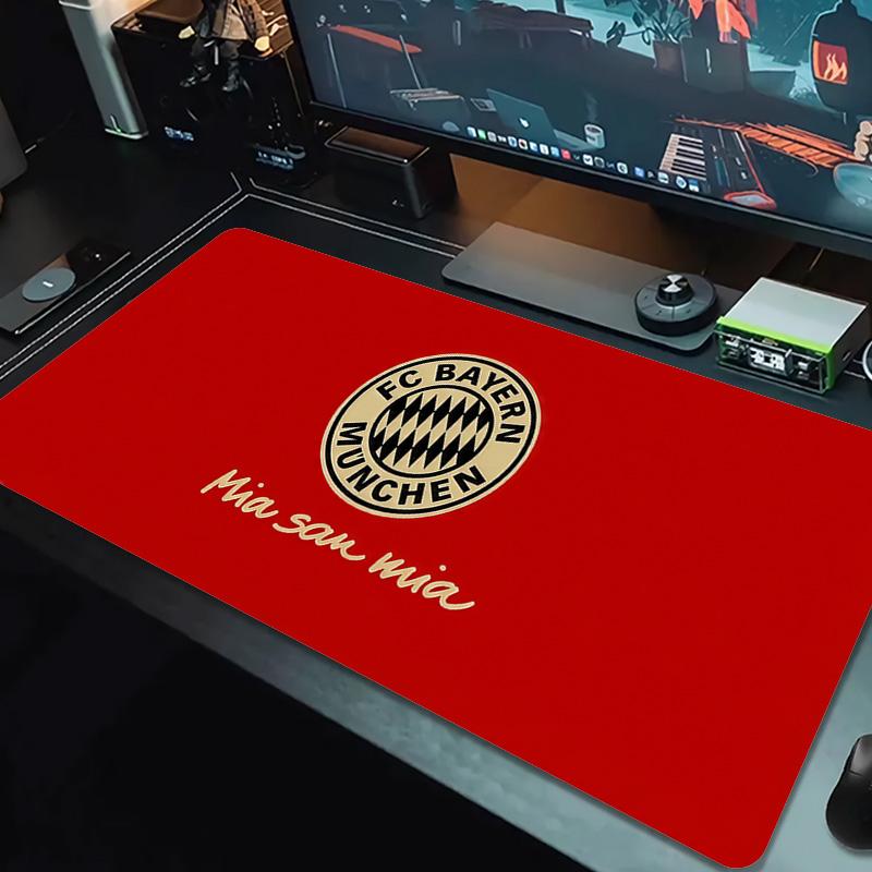 Tappetino per Mouse Colore FC Bayern Monaco Grande Cuscino per Tavolo da Gioco Antiscivolo Laptop Tablet Mousepad Grande Tappetino XXL Mini PC Playmat Con Bordo Lock