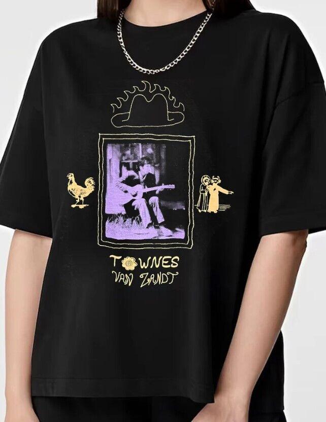SALE Remake Townes Van Zandt fan art shirt, cotton black shirt, remake Unisex T-Shirt XXL
