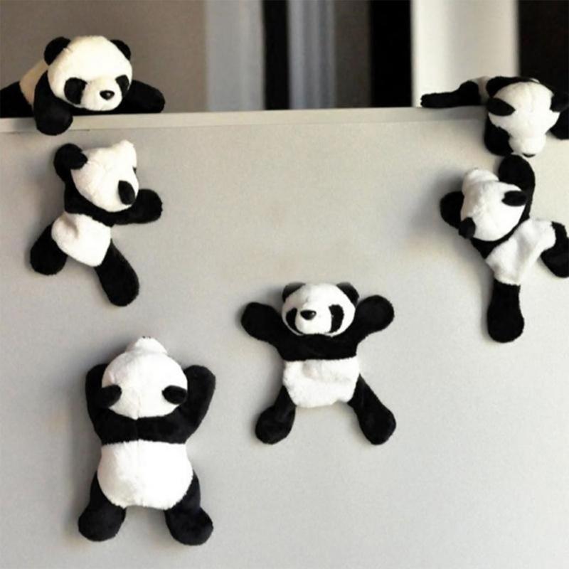 1PC Cute Cartoon Panda Shape Plush Fridge Magnets for Decration Souvenir