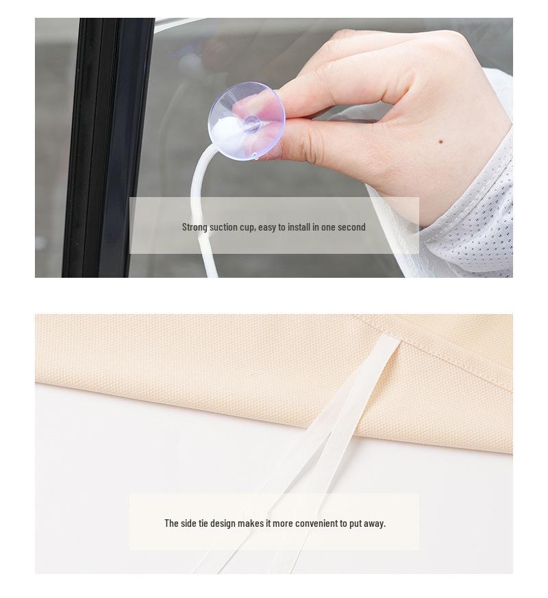 Blue Rain Lace Car Sunshade Curtains for Baby - Suction Cup Side and Rear Window Protection