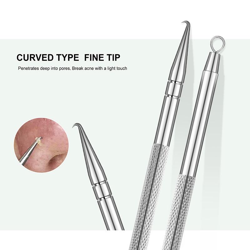Curved Kirin Hook Acne Needle: Blackhead & Whitehead Removal Tool for Beauty Salons