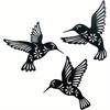 3D Metal Hummingbird Wall Art Decoration Hollow Out Iron Bird Sculpture Wall Hanging Figurines Ornament Home Yard Lawn Decor