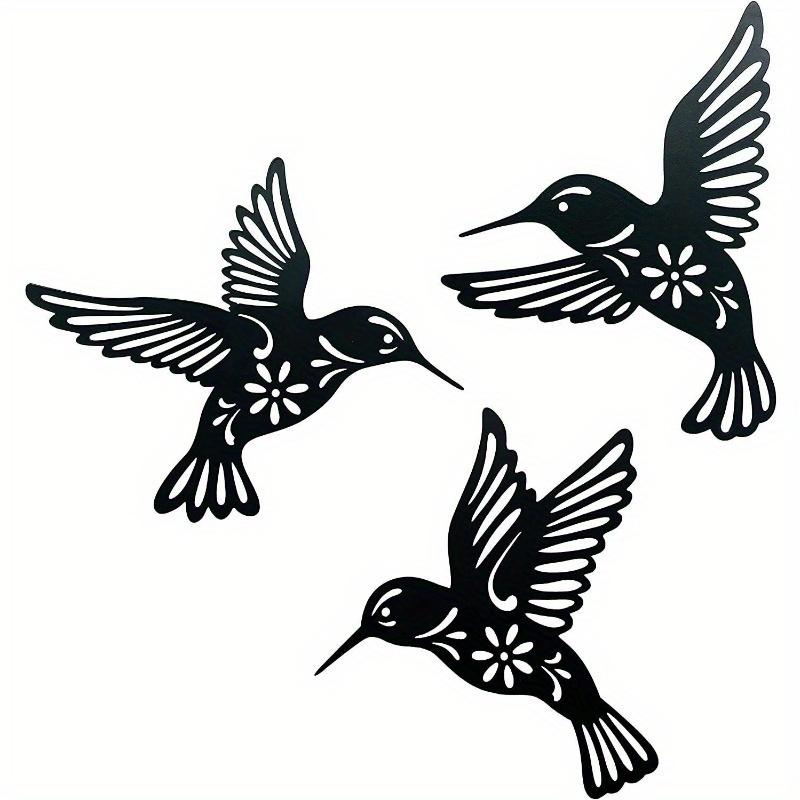 3D Metal Hummingbird Wall Art Decoration Hollow Out Iron Bird Sculpture Wall Hanging Figurines Ornament Home Yard Lawn Decor