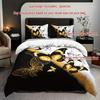 3 szt. Czarny Biały Złoty Zestaw Pościeli Wzór Motyli Przytulna Poszwa na Kołdrę Rozmiar King Queen Twin Prezent Urodzinowy do Dekoracji Sypialni dla Dorosłych