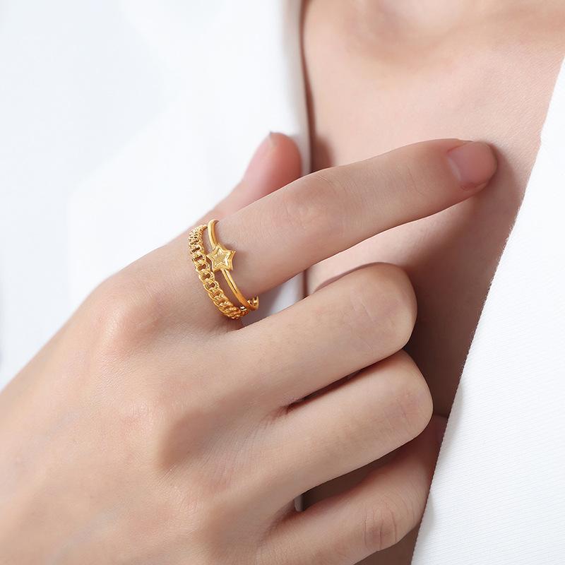 

Fashionable Heartshaped Zircon Stone Open Ring Classy Womens Jewelry In Titanium Steel StyleB