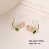 925 Silver Tulip Oil Drop Two-Way Pearl Earrings - Korean Sweet Flower Design for Women