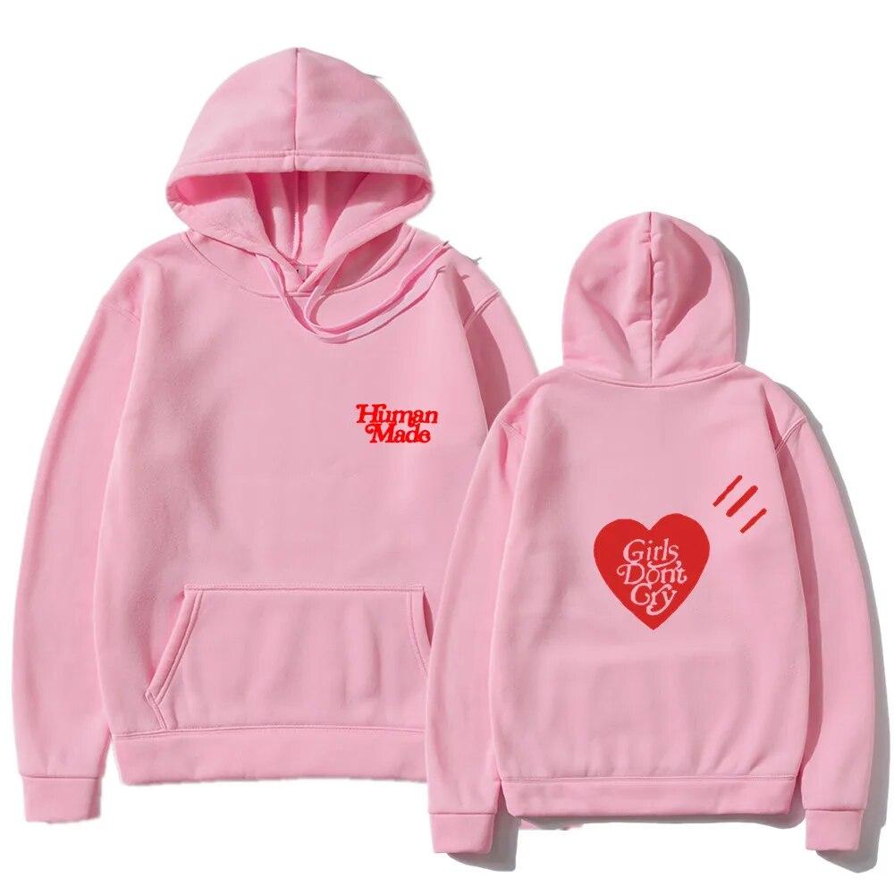 Girls Don’t Cry Human Unisex Hoodies Sweatshirts Autumn Winter Letter Printing Casual Japanese Streetwear Unisex Male Clothing