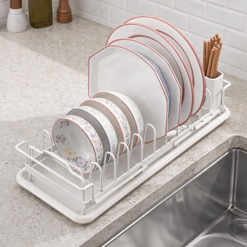 Non-Slip Expandable Dish Drying Rack Large Capacity Dish Drainer Durable Sink Drain Rack  Kitchen