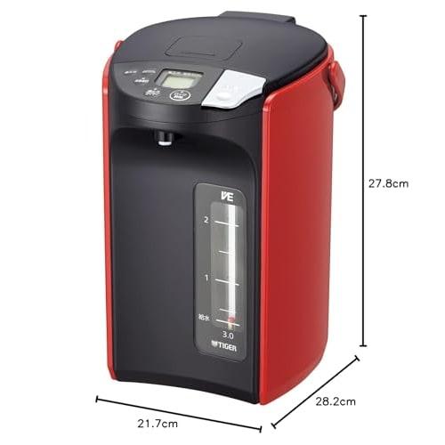 Tiger Thermos (TIGER) Electric Pot Steamless Energy Saving VE Heat Retention 6 Safe and Secure Structures Tokuko 2.2L Red PIP-A221R