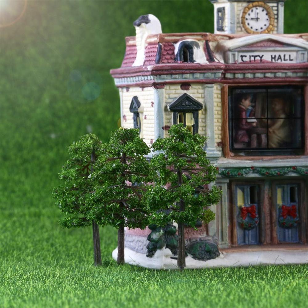 80Pcs 3.5cm HO OO Scale Model Trees Train Railroad Layout Diorama For Wargame Scenery