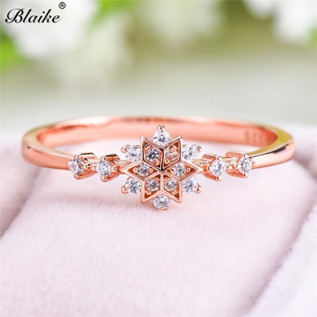 

Минималистичные кольца из стерлингового серебра S925 для женщин, маленькое кольцо с кристаллами и цветком, тонкое кольцо с цирконием, обручальные кольца в форме снежинки 8