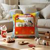 Japanese Cartoon Illustrations Cushion Cover Anti-dustmite Pillowcase Invisible Zipper Silky Short Plush Sofa Cushion Cover