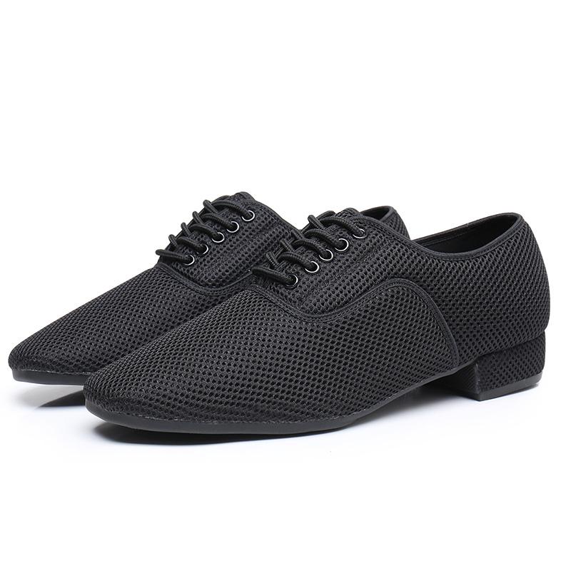 Herren Jungen Latin Modern Tango Tanzschuhe Mesh Atmungsaktiv Niedriger Absatz Rutschfeste Trainingstanzschuhe