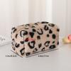 New plush new color cosmetic bag large capacity storage bag leopard handbag can store cosmetics, keys, cards, etc.