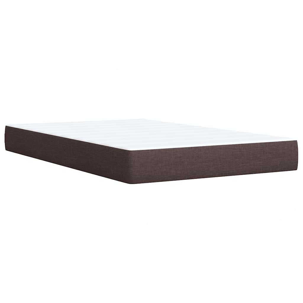 Box Spring Bed with Mattress Dark Brown 120 X 200 Cm Fabric