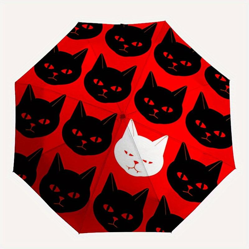 

1pc Cat Circle Automatic Open/close Umbrella, 8-Rib sturdy structure, Portable Travel Umbrella, Parties, Everyday Use, Outdoor Accessory, Ar