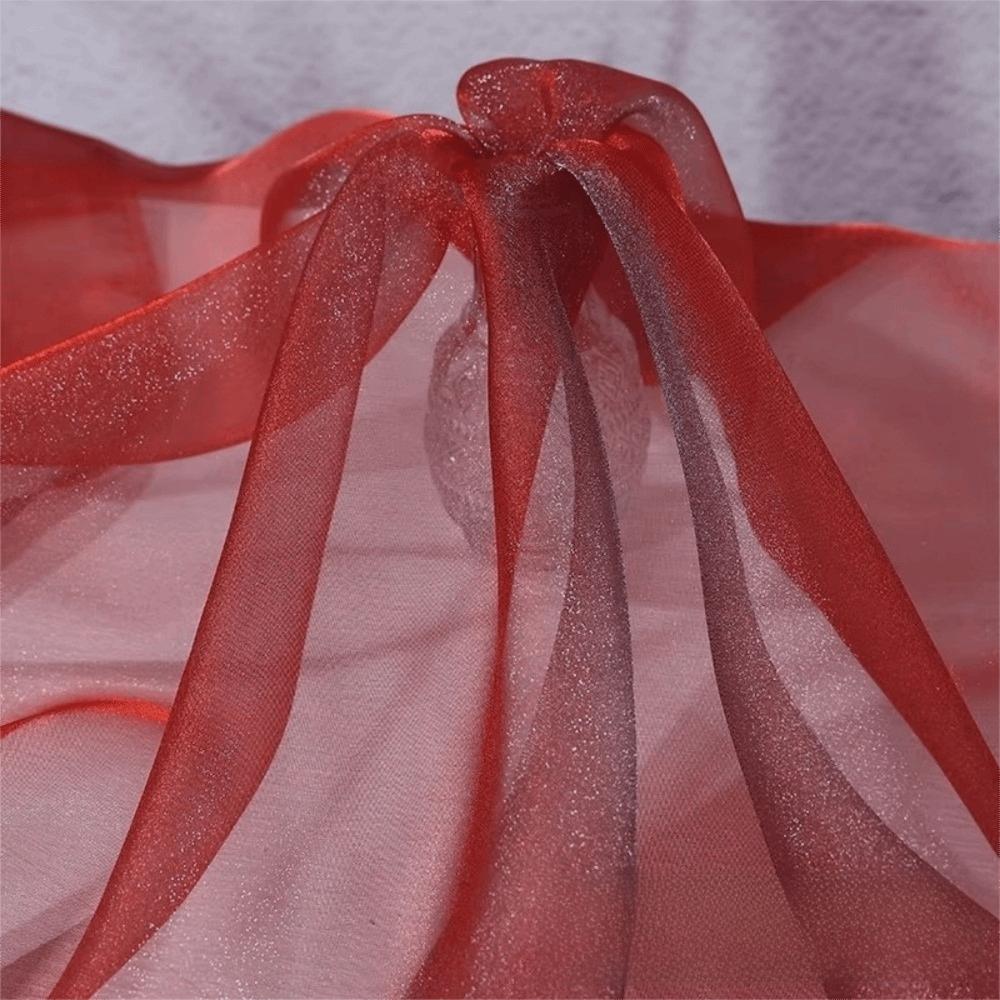 Mjuk tyll 100*140cm Fluorescerande organzatyger Glitterorganza Tyg Scen Bröllopsdekor