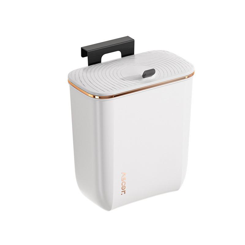 Wall-Mounted Kitchen & Bathroom Trash Can with Lid – Stylish, Large Capacity Waste Bin for Home