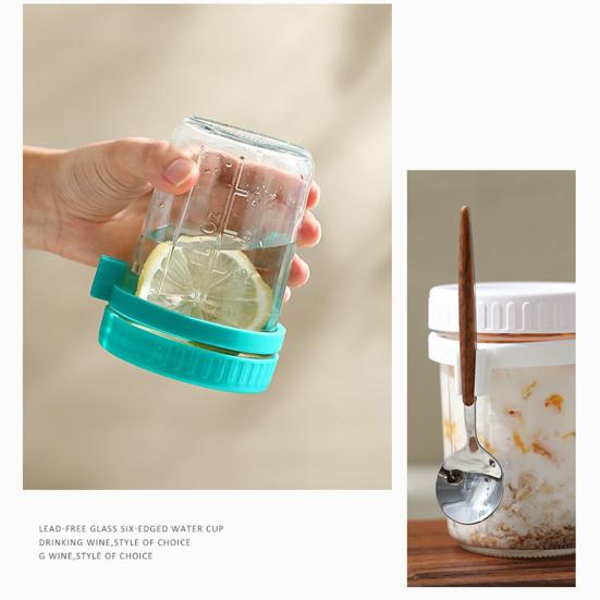 6Pcs Overnight Oat Containers with Lids Food Grade BPA Free Heat-Resistant Glass Mason Jars Airtight Leak-Proof Overnight Oats Jars