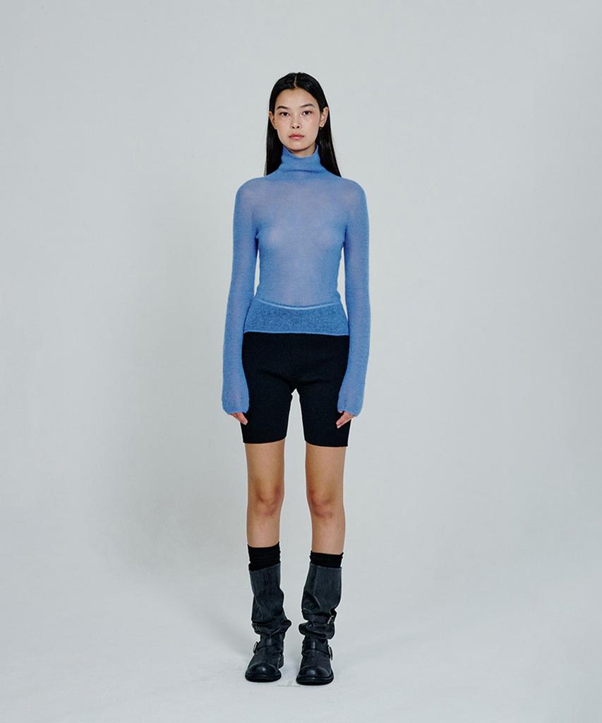 Deoaeteus Mohair Knit Turtleneck Pullover_Blue