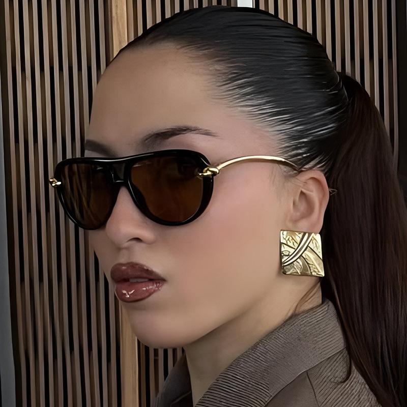 Luxury Brand Double Bridge Pilot Sunglasses for Women Fashionable Metal Punk Men Sun Glasses Outdoor UV400 Driving Shades