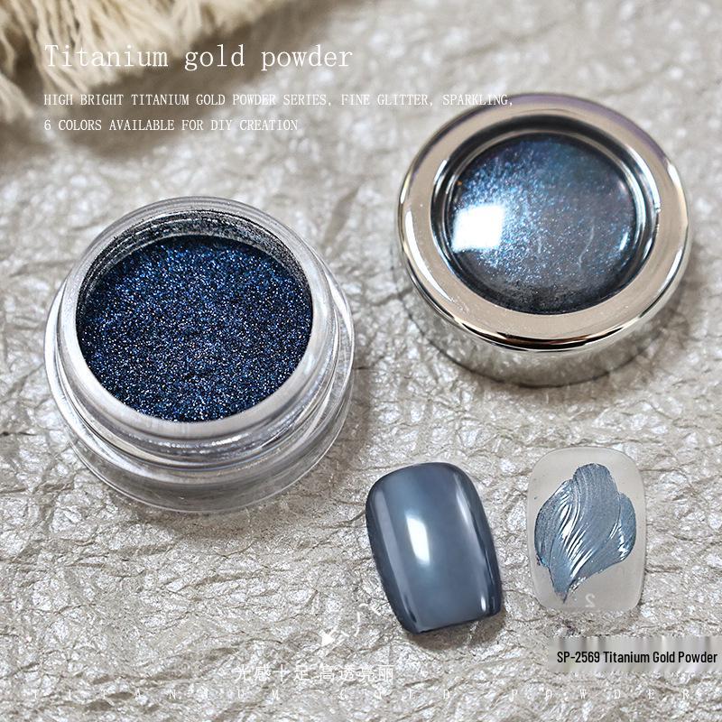 High-Gloss Titanium Gold Mirror Nail Art Powder - Ocean Star Glitter