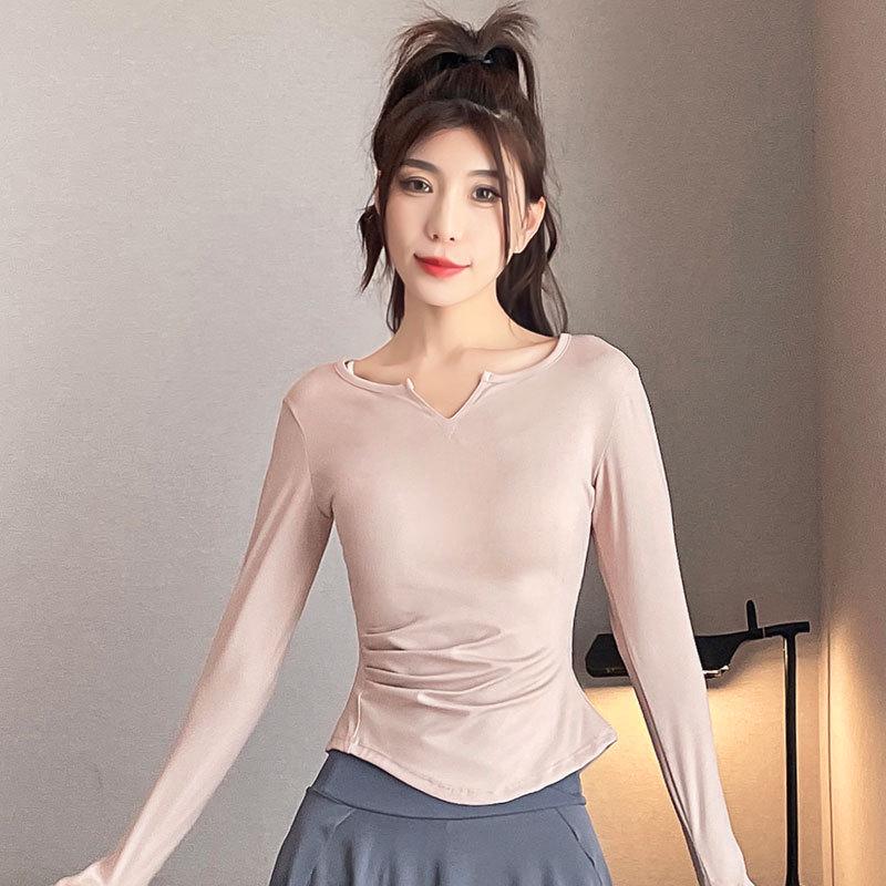 

2024 Женский профессиональный беговой комплект: Комплект для фитнеса с длинным рукавом и юбкой-брюками для утренних пробежек, йоги и пилатеса. L (Refer to Bust and Waist)