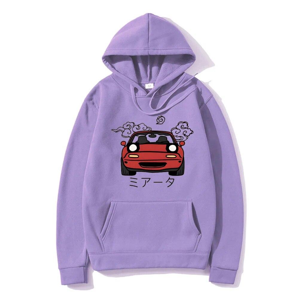 Anime Initial D Hoodie JDM Japanese Automotive Miata MX5 Printed Hoody Women Crewneck Sweatshirts Unisex Pullover Tops Unisex Clothing