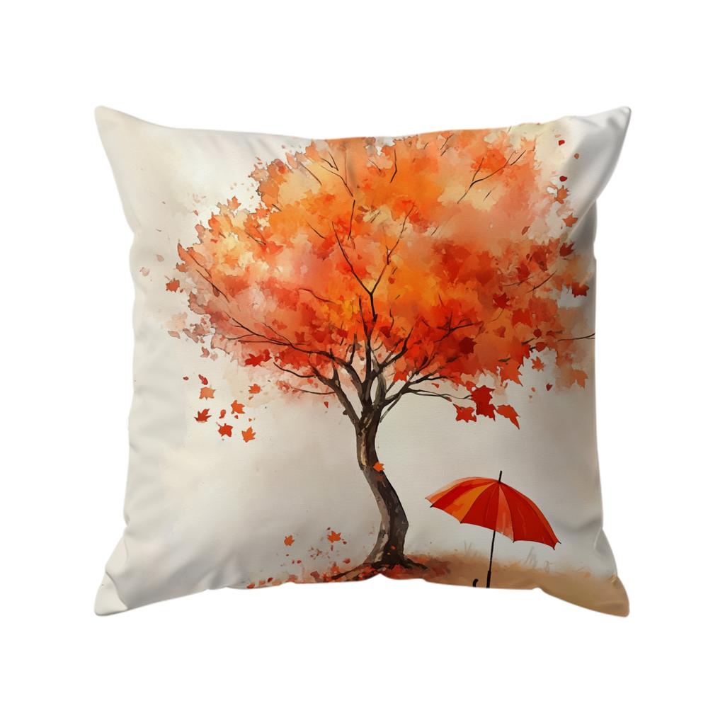 Home Decor Autumn Trees & Bicycles Decorative Pillow Covers Pattern Cushion Cover Suitable For Sofa Bedroom Car Pillow Cover