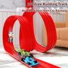 Children And Boys Cool Diy Assembly Track Aluminum Alloy Racing Car Gravity Inertia Sliding Track Toy Puzzle Assembly Cars Gifts