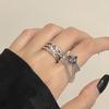 Chain Personality French Zircon Cold Wind High Sense Niche Design Sense Open Ring Female