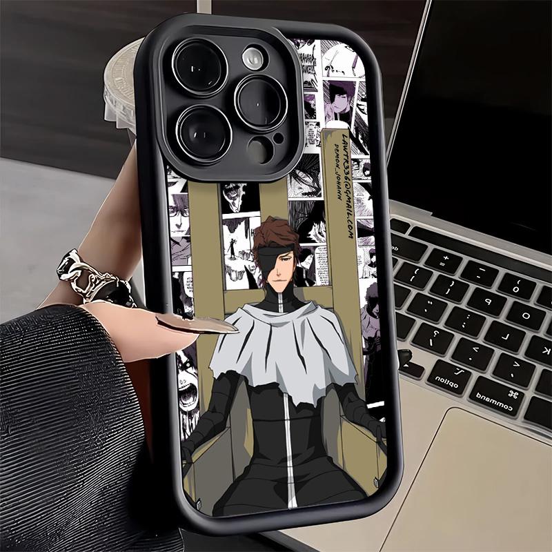Phone Case for iPhone 17 Air 16E 15 16 Pro Max Bleach Anime Ichigo Kenpachi Cover 14 Plus 13 12 Mini Soft Shell Silicone Fundas