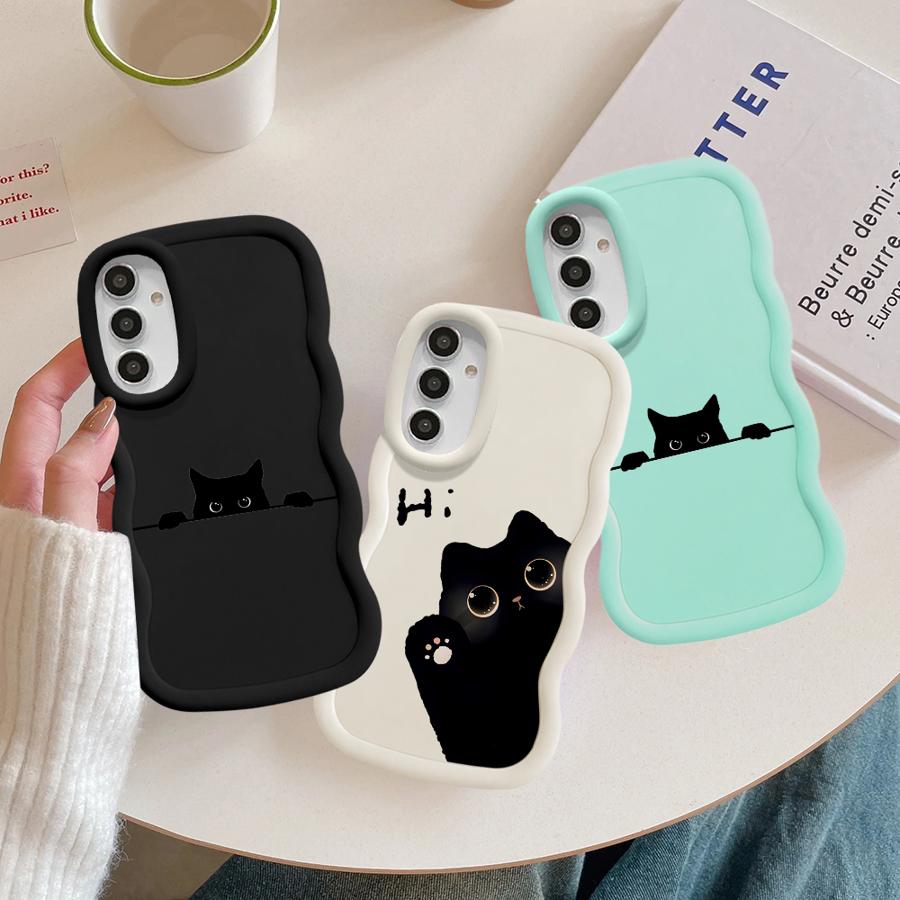 Süße Versteck-Katzen-Print Hülle für Samsung Galaxy A21s A12 A52 A11 A14 A13 A16 A15 Weiche Handyhülle A03 A04 A06 A22 A33 A05 A23 A53