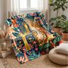 Jaguar in Lush Jungle 1 Theme blanket Lightweight Warm Flannel Blanket Decorative Throw Blanket for Home Decoration