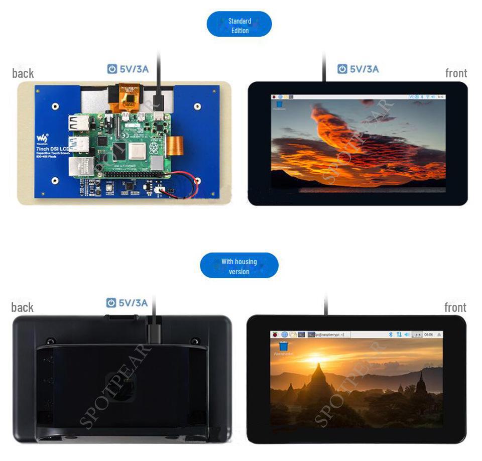 Raspberry Pi 7" DSI Capacitive Touch LCD Display (800x480)
