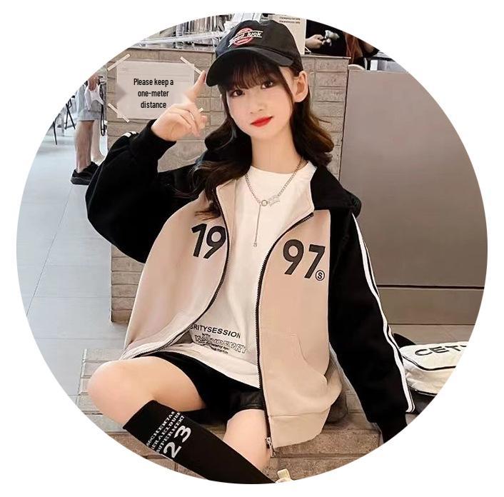 Kids' Fleece-Lined Sports Jacket - Versatile Spring/Autumn Outerwear for Boys & Girls