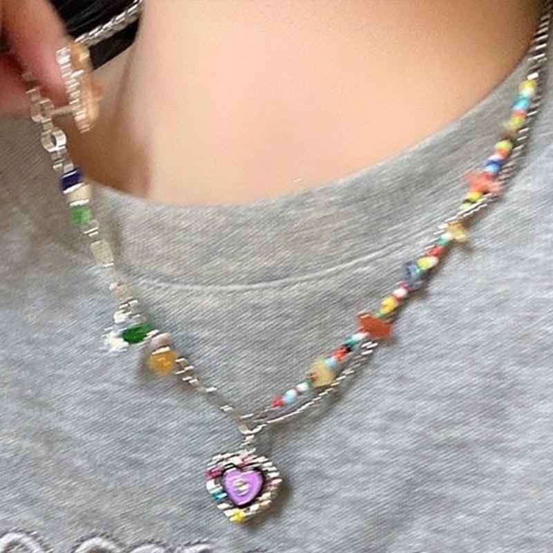 Lightweight Colorful Bead Necklace Comfortable For All Day Wear Trendy Gift